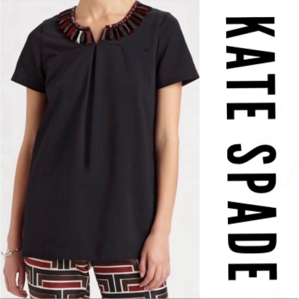 Kate Spade New York Nadia Short Sleeve Jeweled Top Size 4